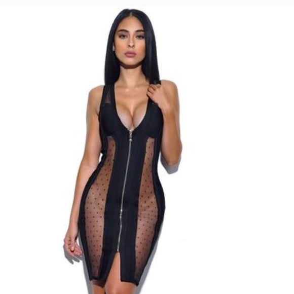 NWOT BANDAGE MINI DRESS - Picture 1 of 8